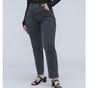 Everlane The Curvy ’90s Cheeky Jean Ankle Button Fly Washed Black Sz 33 NWT